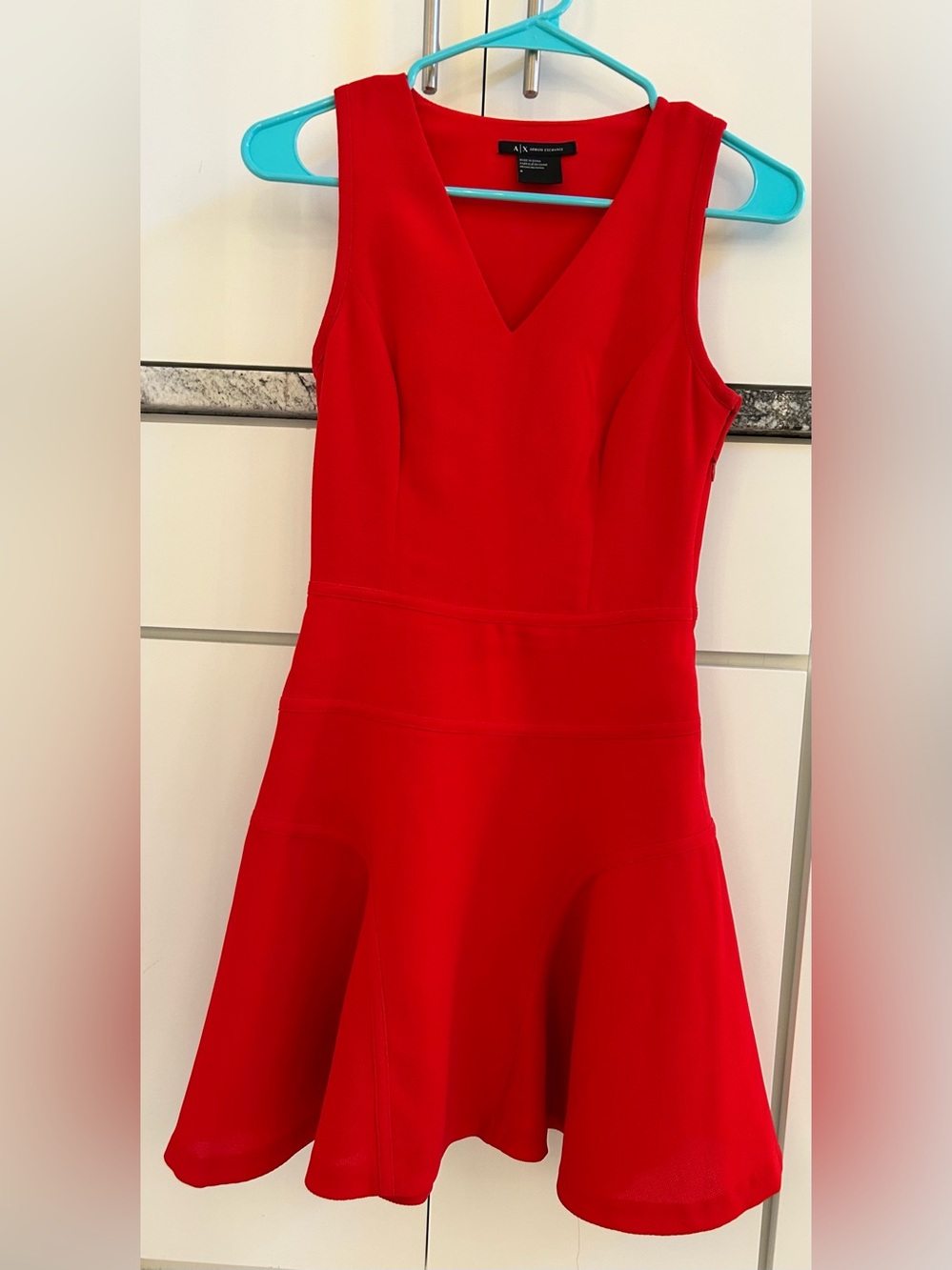 A/X Armani Exchange Red V-Neck Sleeveless Midi Dress